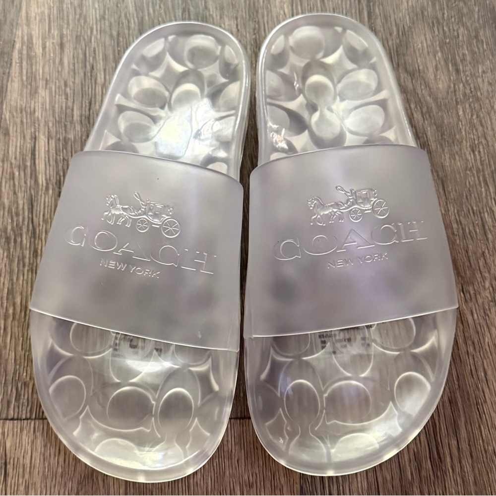Brand New Coach Ulyssa Women's Rubber Jelly Slide Sandals Clear Pool Size 9 NEW